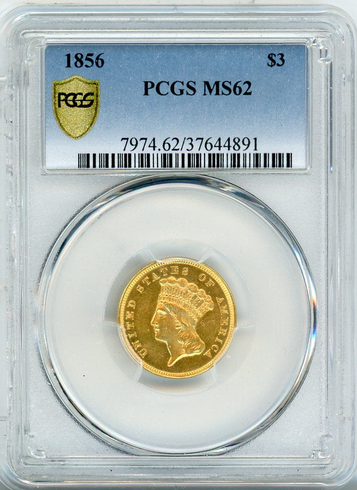 1856 G$3 PCGS MS62