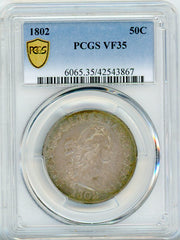 1802 50C PCGS VF35