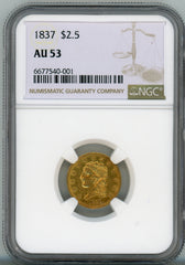1837 G$2.5 NGC AU53