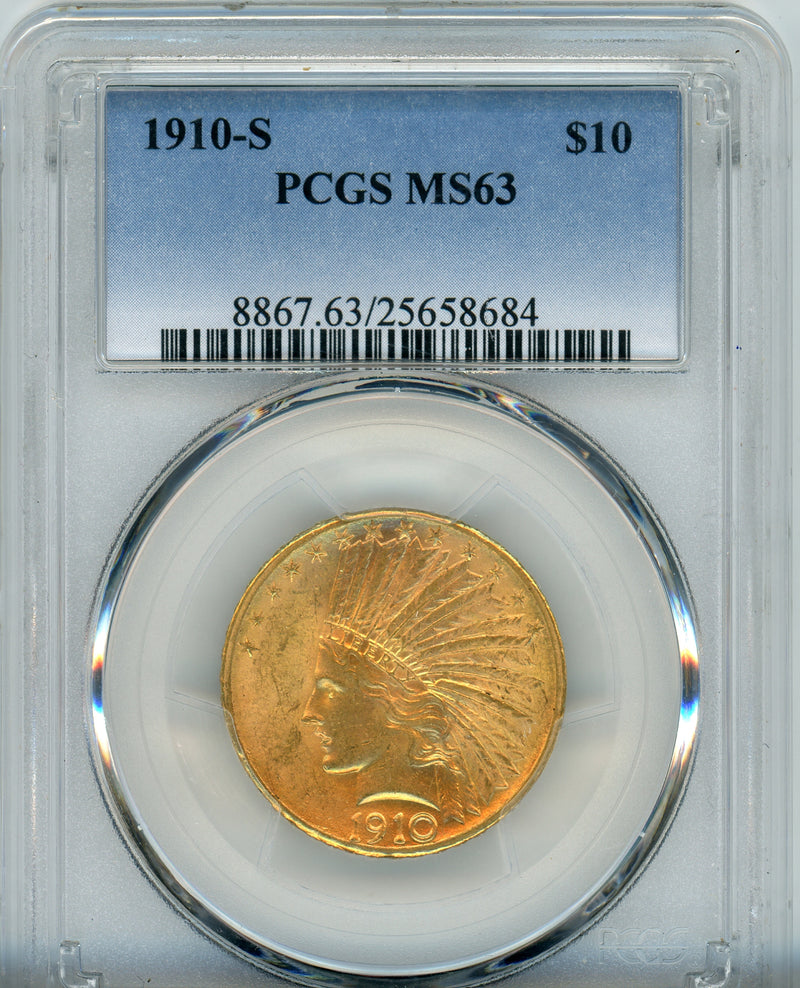 1910-S G$10 PCGS MS63