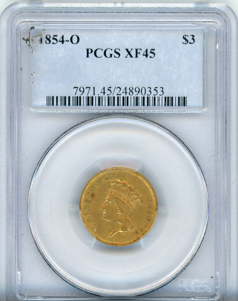 1854-O G$3 PCGS XF45