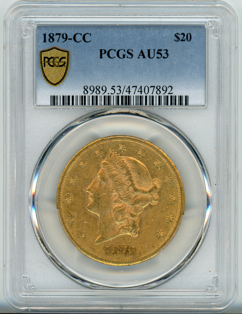1879-CC G$20 PCGS AU53