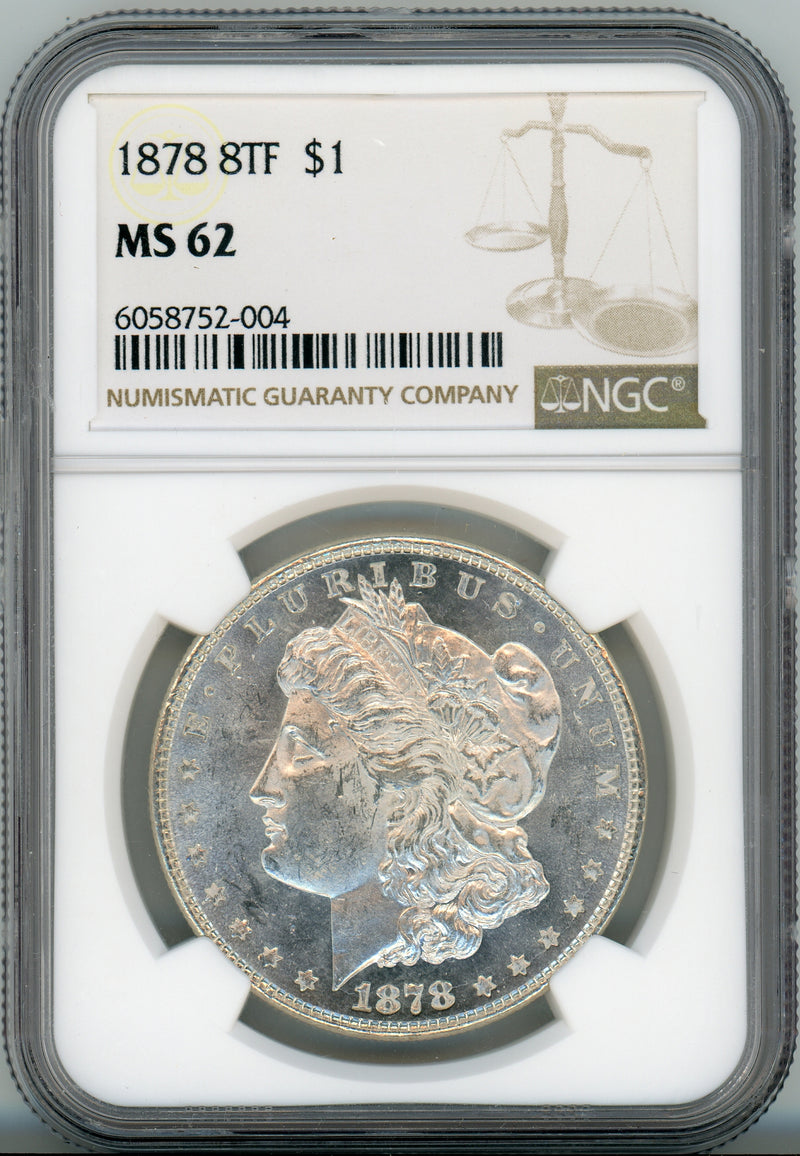1878 8TF S$1 NGC MS62