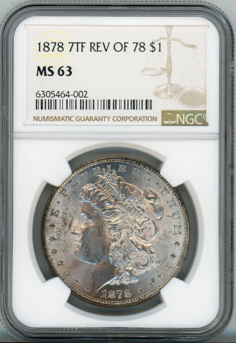 1878 7TF R/78 S$1 NGC MS63