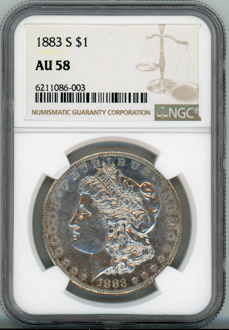 1883-S S$1 NGC AU58