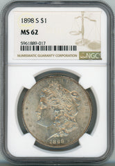 1898-S S$1 NGC MS62