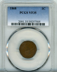 1868 1C PCGS VF35
