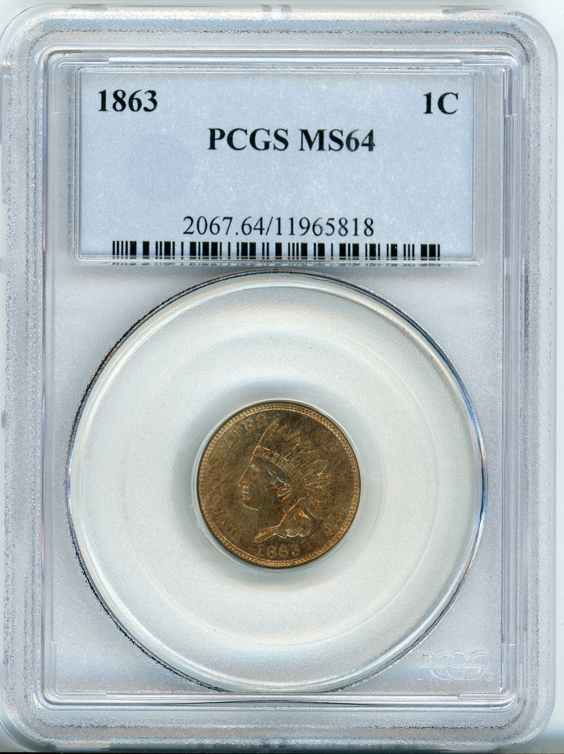 1863 1C PCGS MS64