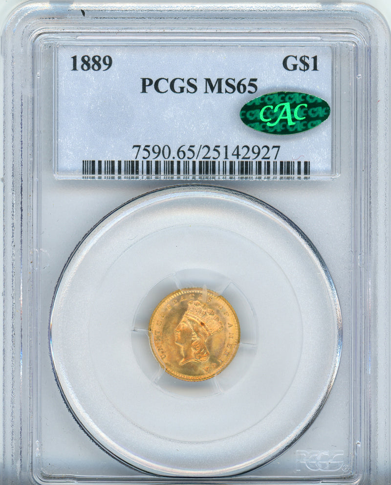 1889 G$1 PCGS MS65 CAC