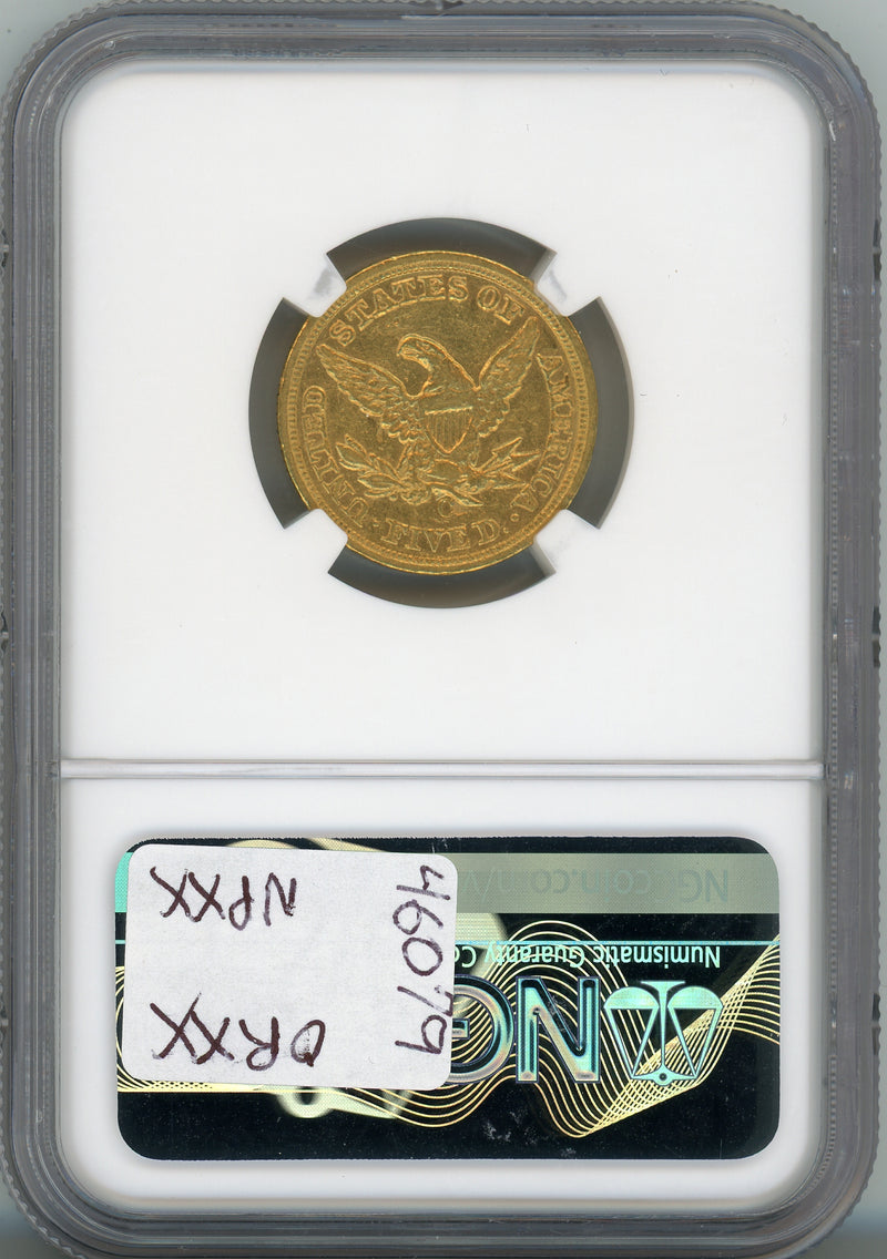 1859-C G$5 NGC AU55