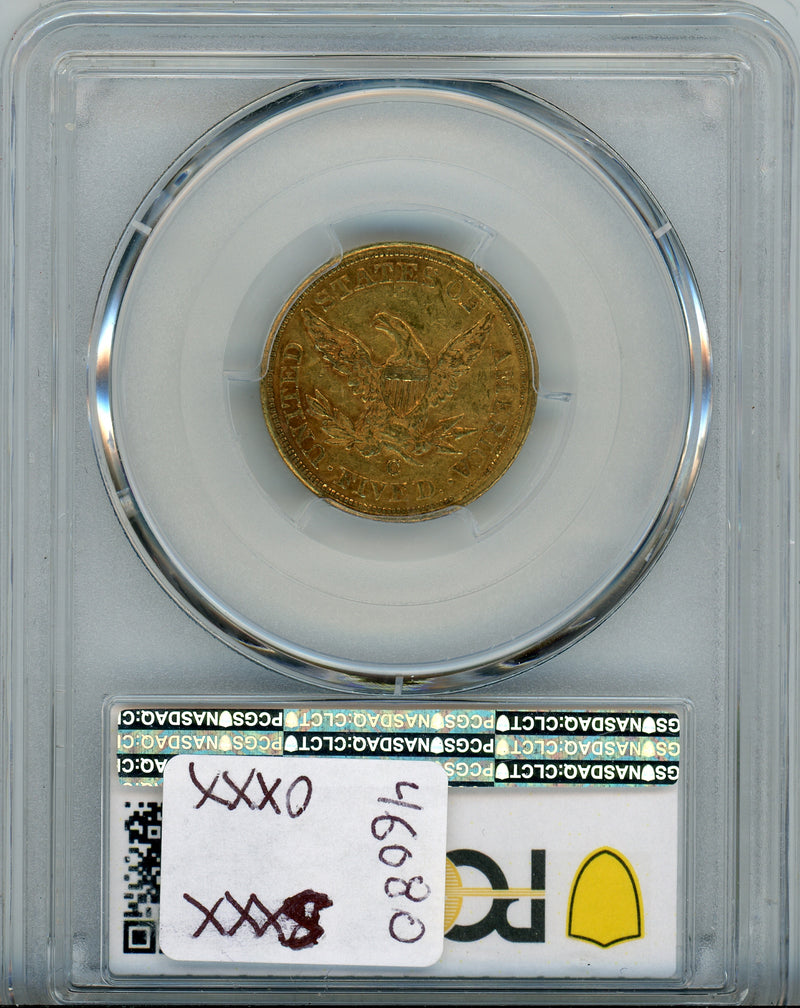 1855-C G$5 PCGS AU55