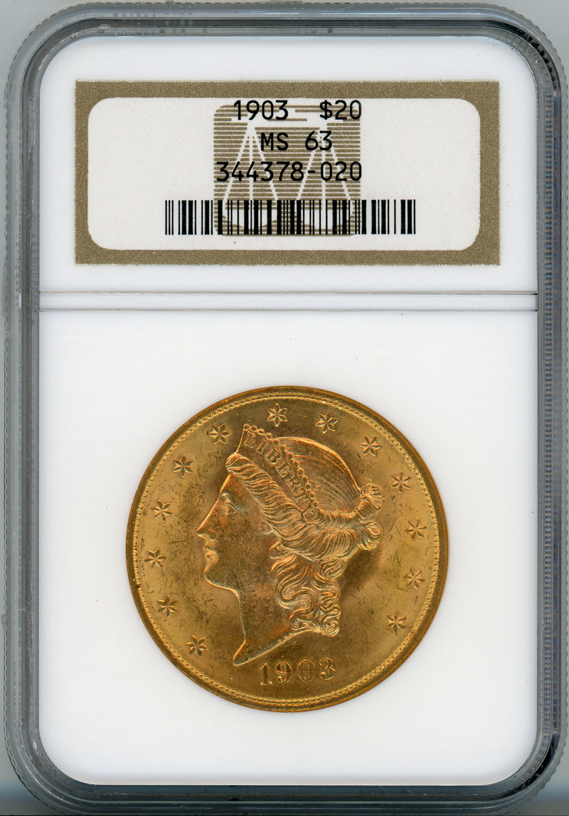 1903 G$20 NGC MS63