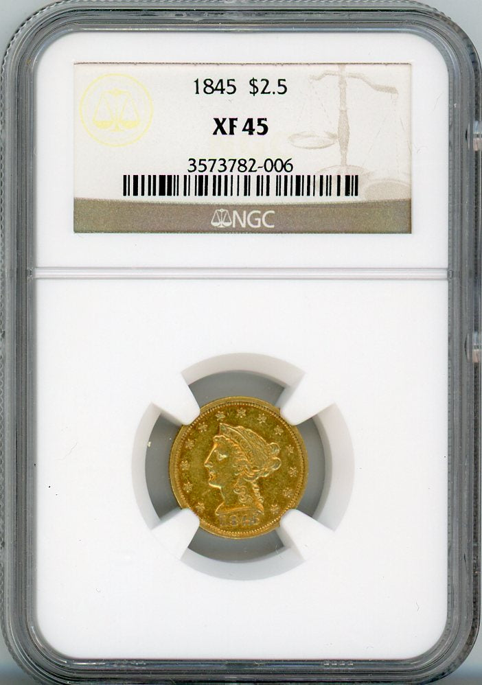 1845 G$2.5 NGC XF45