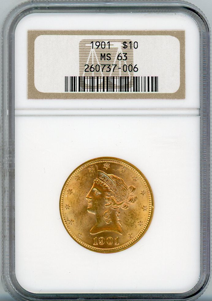 1901 G$10 NGC MS63