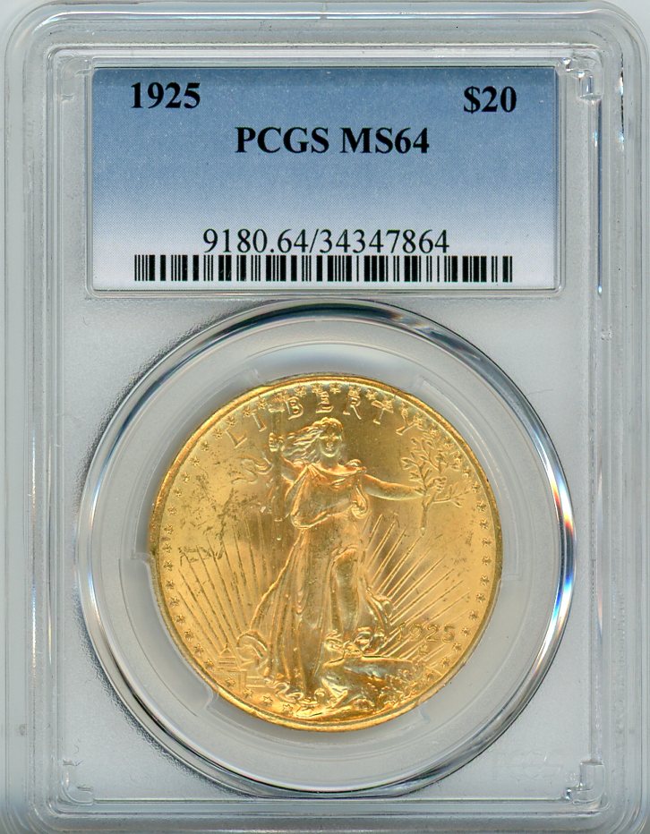 1925 G$20 PCGS MS64