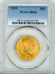 1913 G$10 PCGS MS64