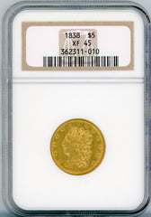 1838 G$5 NGC XF45