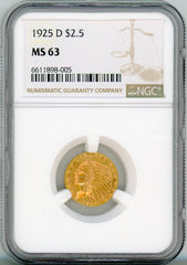 1925-D G$2.5 NGC MS63