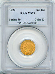 1927 G$2.5 PCGS MS63