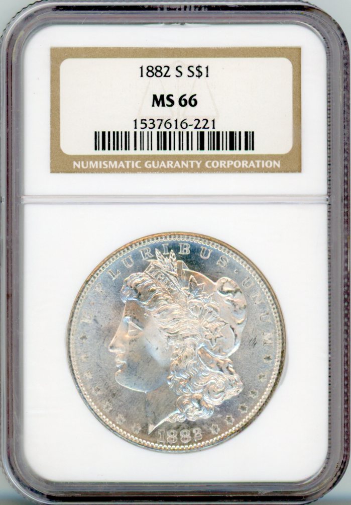 1882-S S$1 NGC MS66