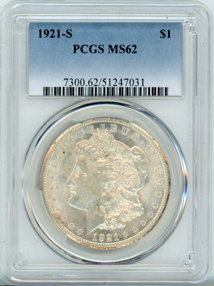 1921-S S$1 PCGS MS62