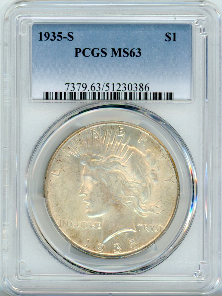 1935-S S$1 PCGS MS63