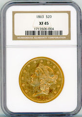1863 G$20 NGC XF45
