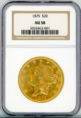 1875 G$20 NGC AU58