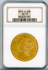 1875-S G$20 NGC AU55