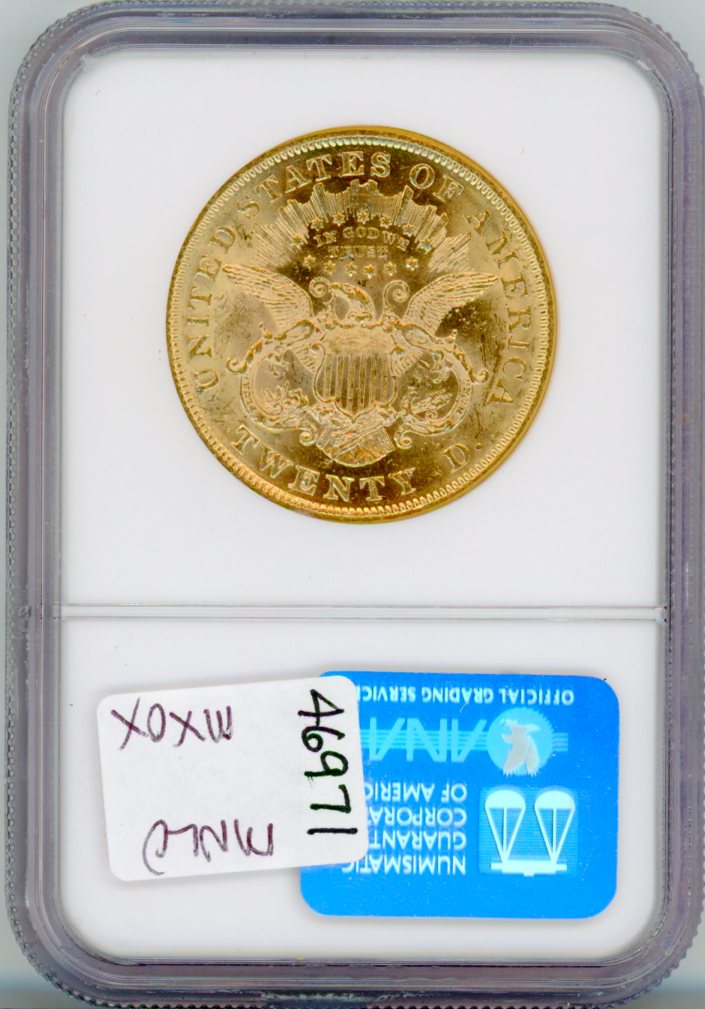 1876 G$20 NGC MS60