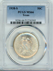 1938 TEXAS 50C PCGS MS65 & MS66