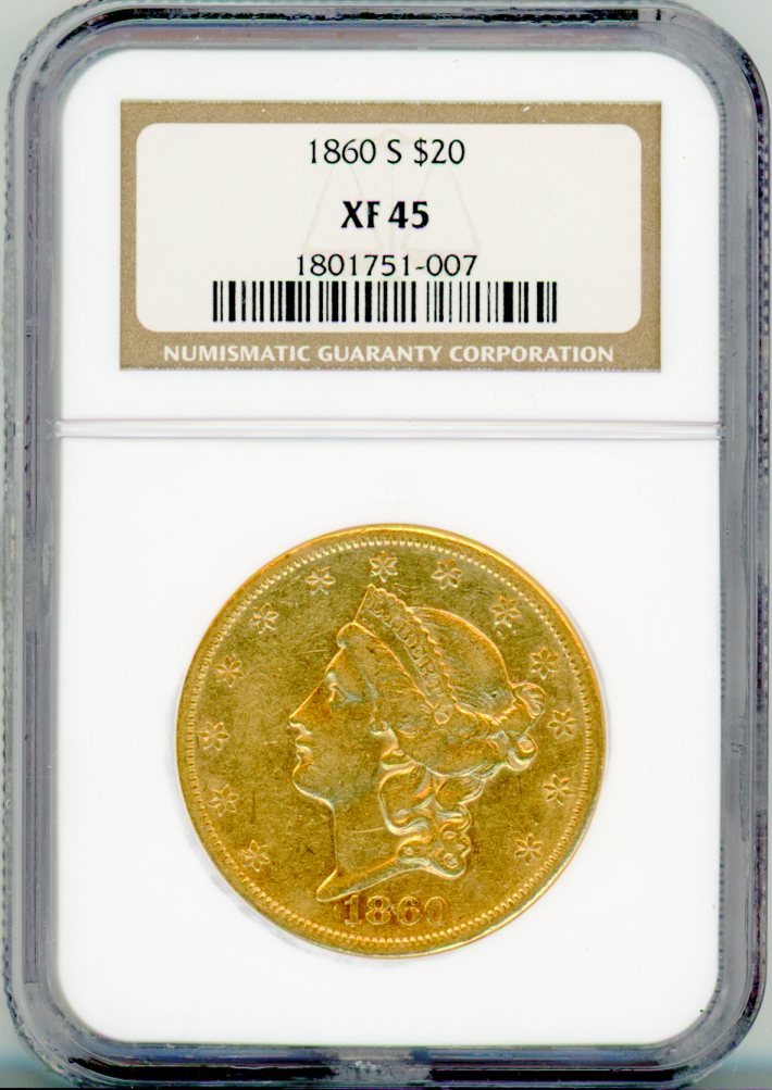 1860-S G$20 NGC XF45