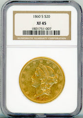 1860-S G$20 NGC XF45