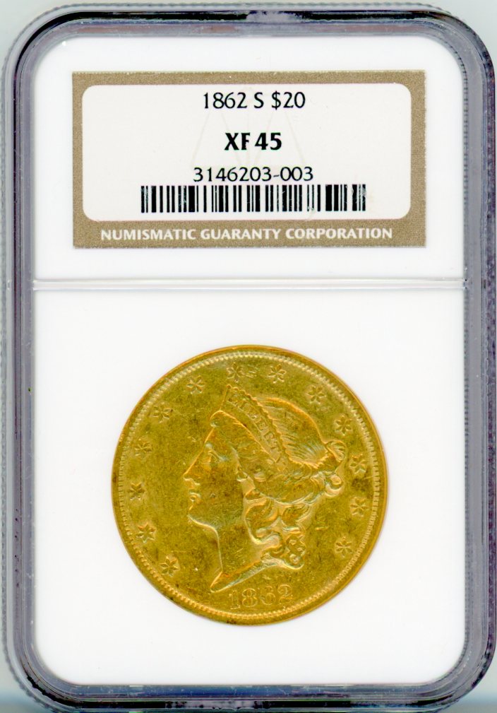 1862-S G$20 NGC XF45