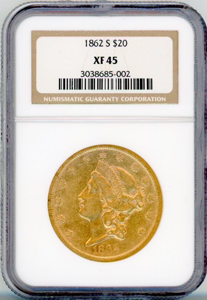 1862-S G$20 NGC XF45