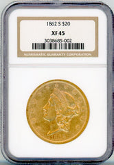 1862-S G$20 NGC XF45