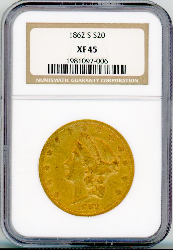 1862-S G$20 NGC XF45