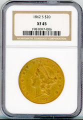 1862-S G$20 NGC XF45
