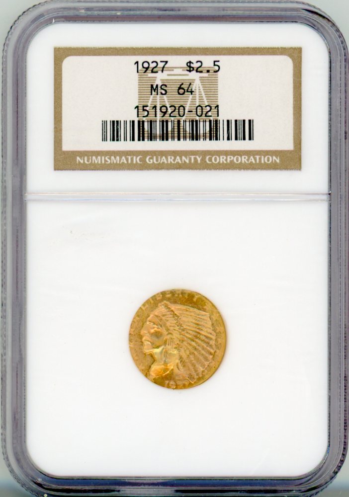 1927 G$2.5 NGC MS64