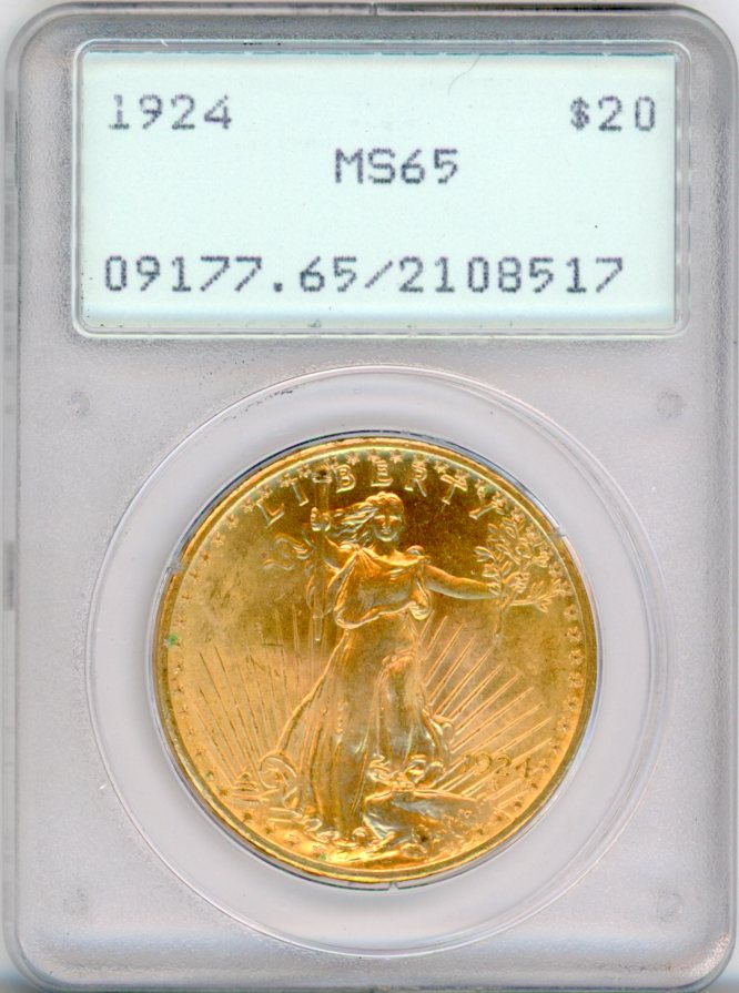 1924 G$20 PCGS MS65