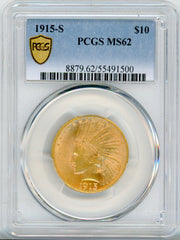 1915-S G$10 PCGS MS62