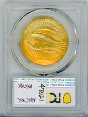 1907 G$20 PCGS MS64 HIGH RELIEF, WIRE EDGE CAC