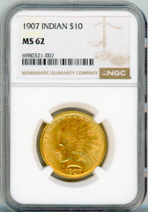 1907 INDIAN G$10 NGC MS62