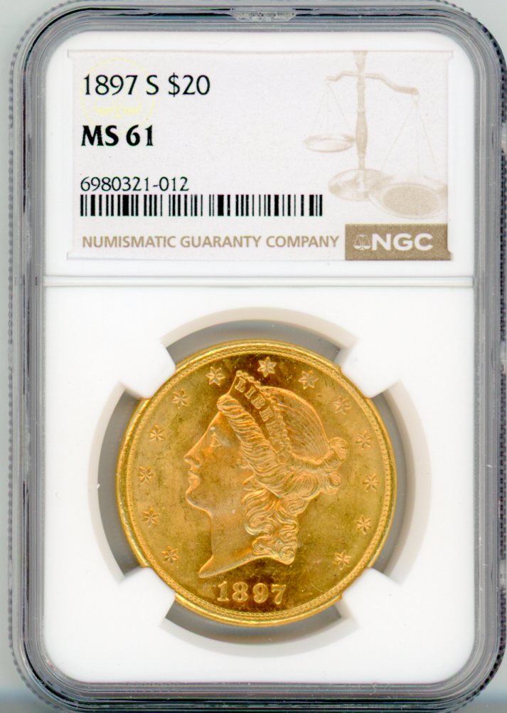 1897-S G$20 PCGS MS61