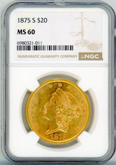 1875-S G$20 NGC MS60