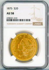 1875 G$20 NGC AU58