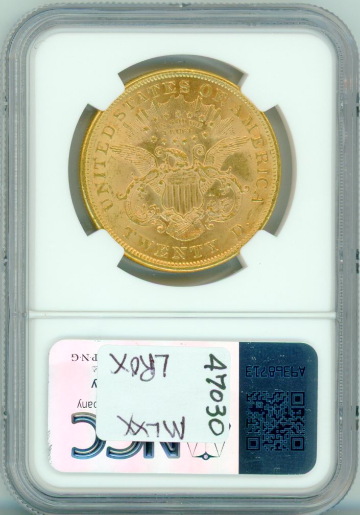 1875 G$20 NGC AU58