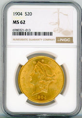 1904 G$20 NGC MS62