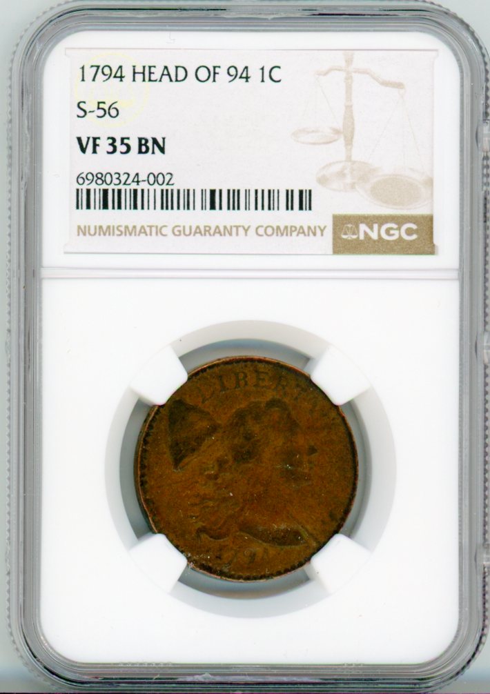 1794 HEAD OF 94 1C S-56 NGC VF35BN
