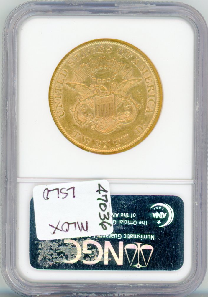 1854 SMALL DATE G$20 NGC AU50